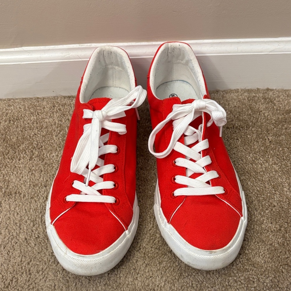 Amazon Red and White Men's Sneakers